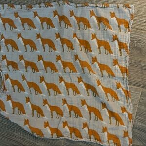 Milkbarn Fox Muslin Swaddle - White & Orange